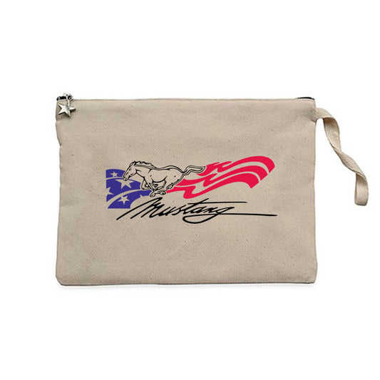 Mustang Amerika Krem Clutch Astarlı Cüzdan / El Çantası