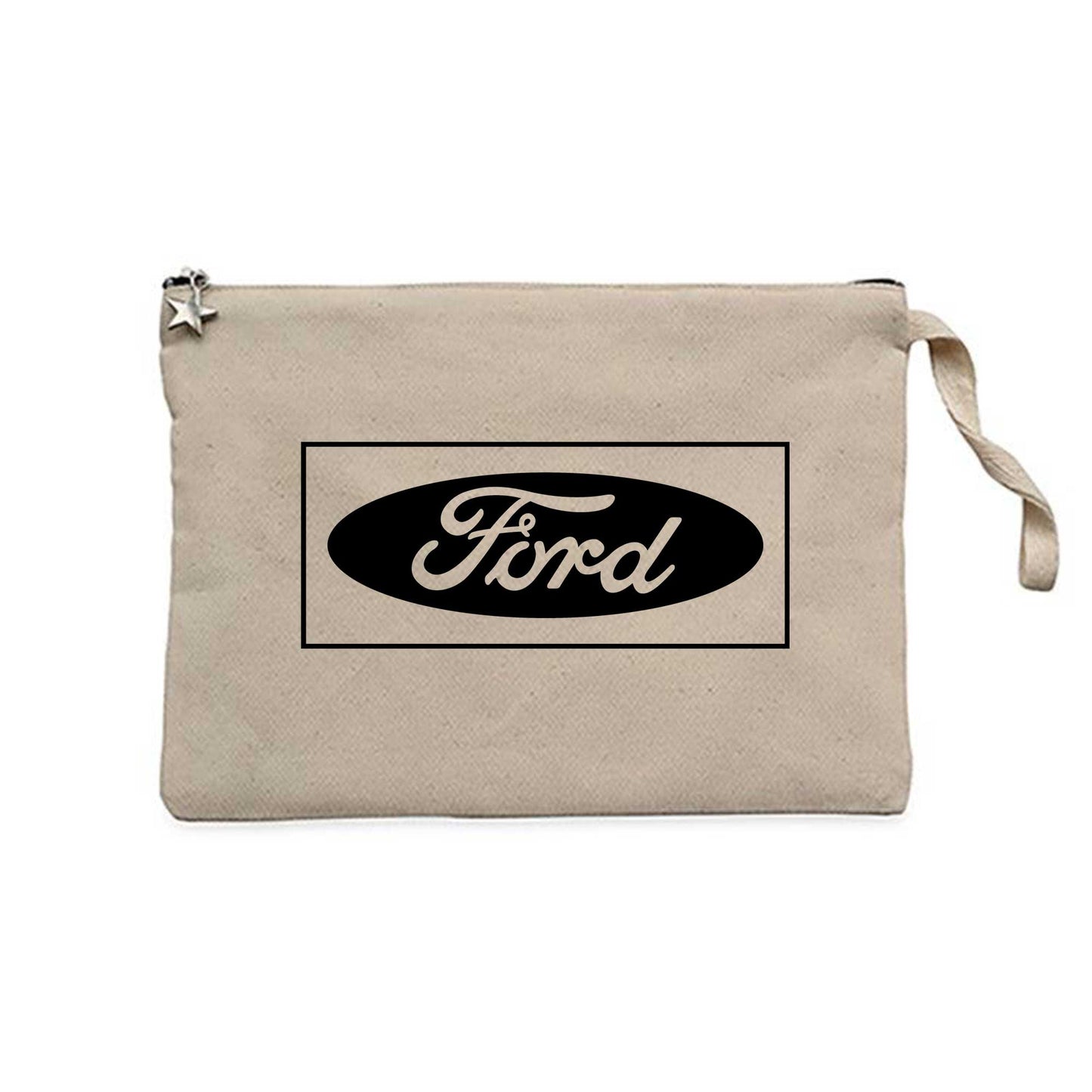 Ford Logo Black Krem Clutch Astarlı Cüzdan / El Çantası