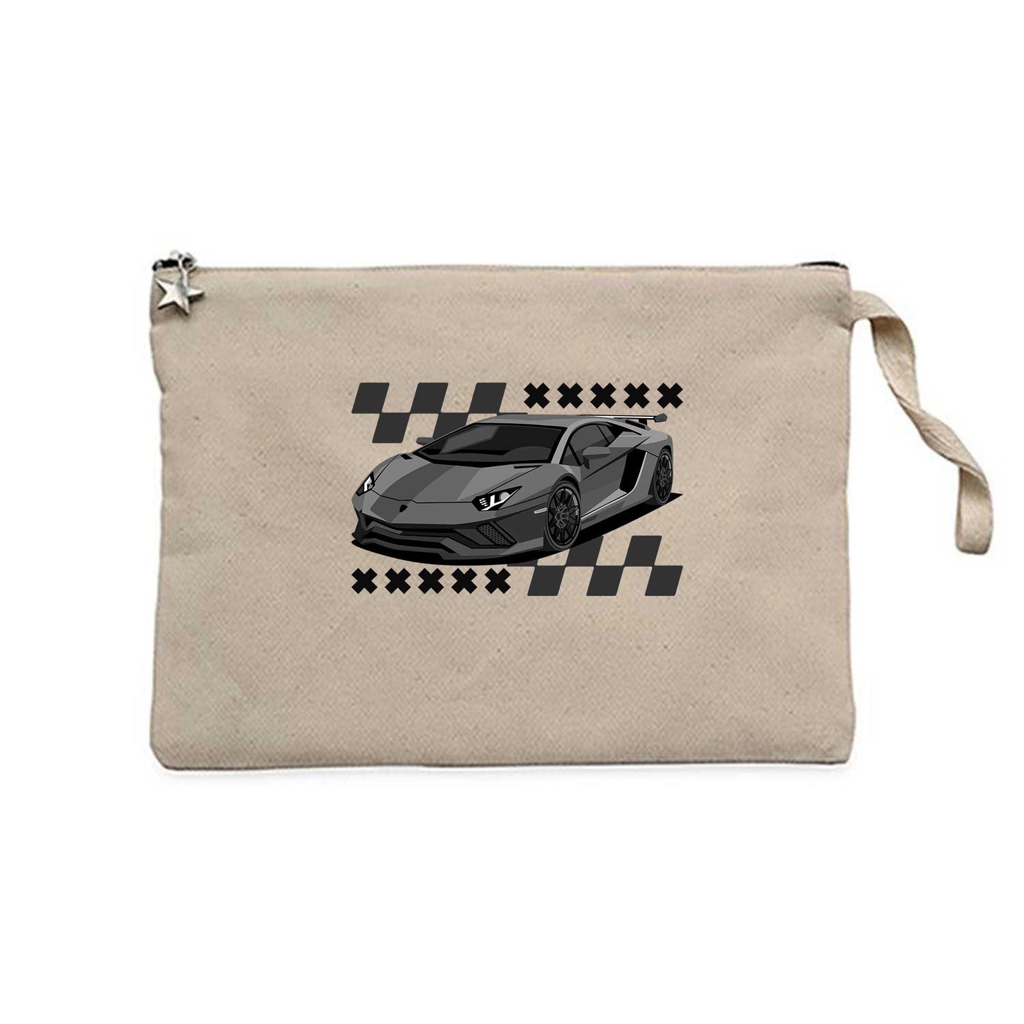 Lamborghini Huracan Krem Clutch Astarlı Cüzdan / El Çantası