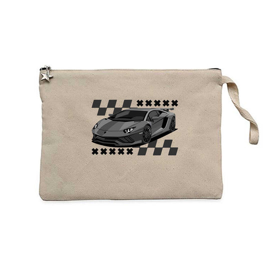 Lamborghini Huracan Krem Clutch Astarlı Cüzdan / El Çantası