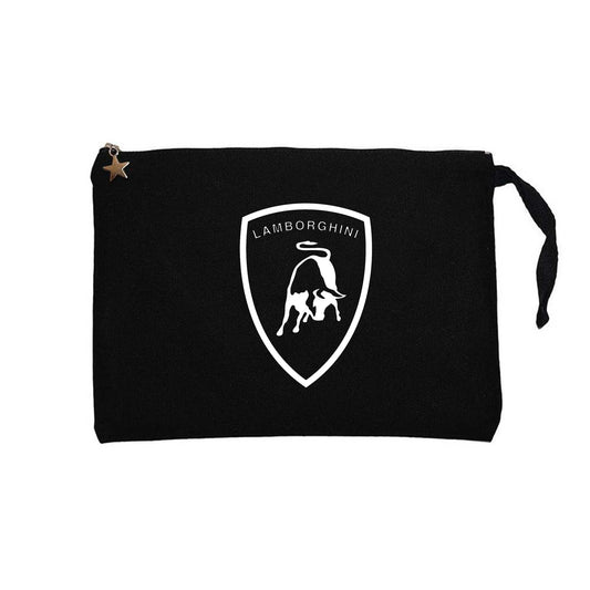 Lamborghini Logo White Siyah Clutch Astarlı Cüzdan / El Çantası