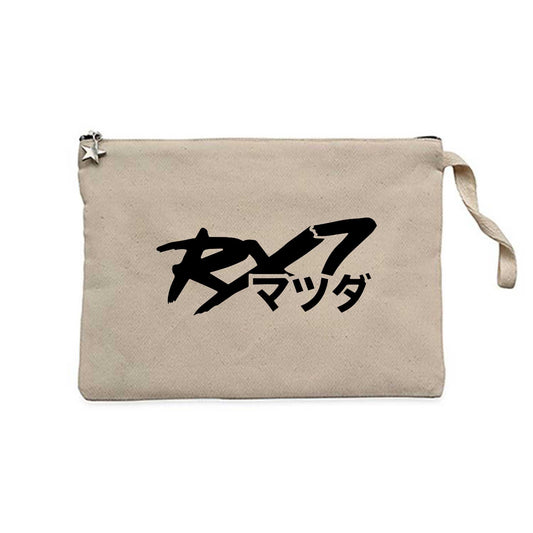 Mazda RX7 Japon Logo Krem Clutch Astarlı Cüzdan / El Çantası