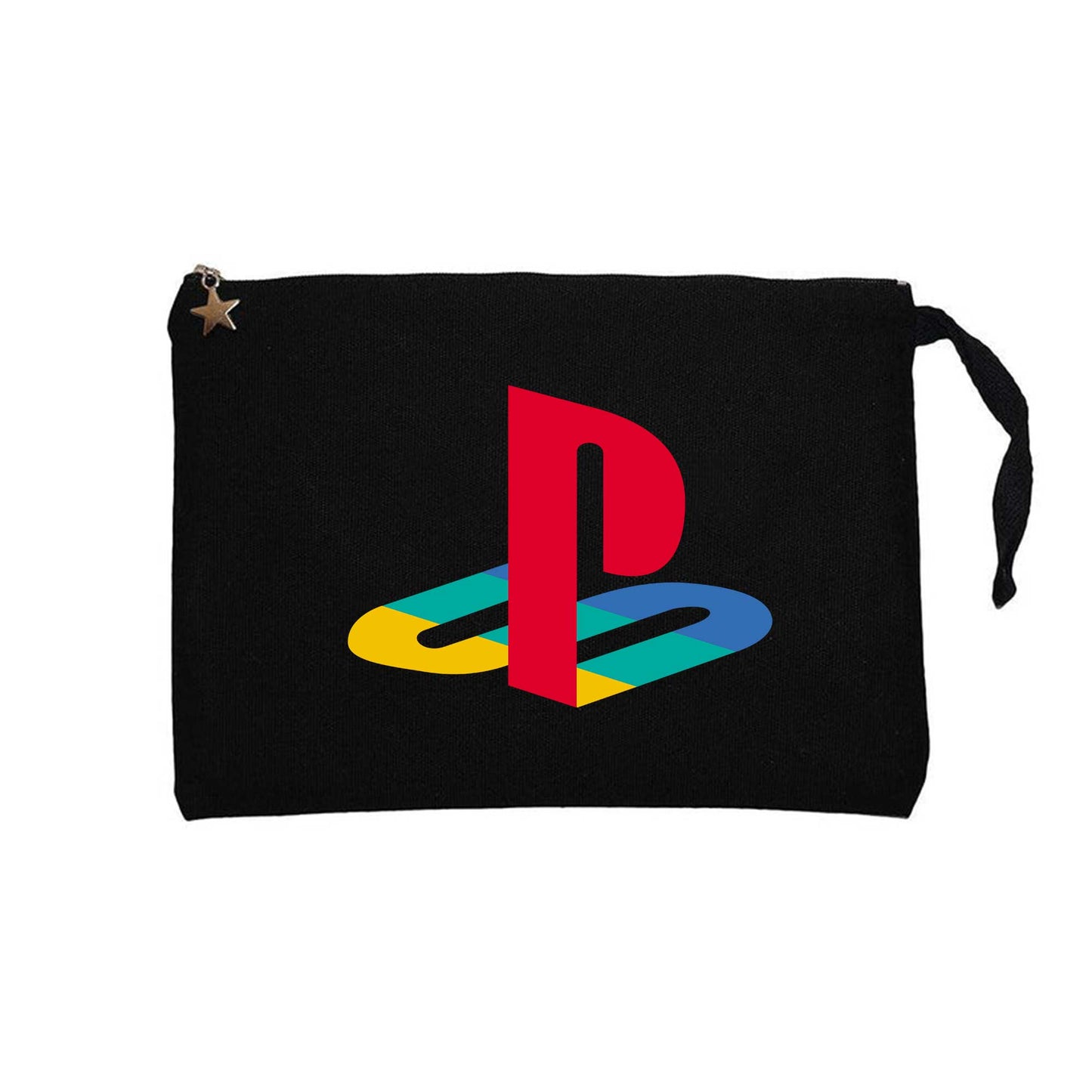 Playstation Logo Color Siyah Clutch Astarlı Cüzdan / El Çantası