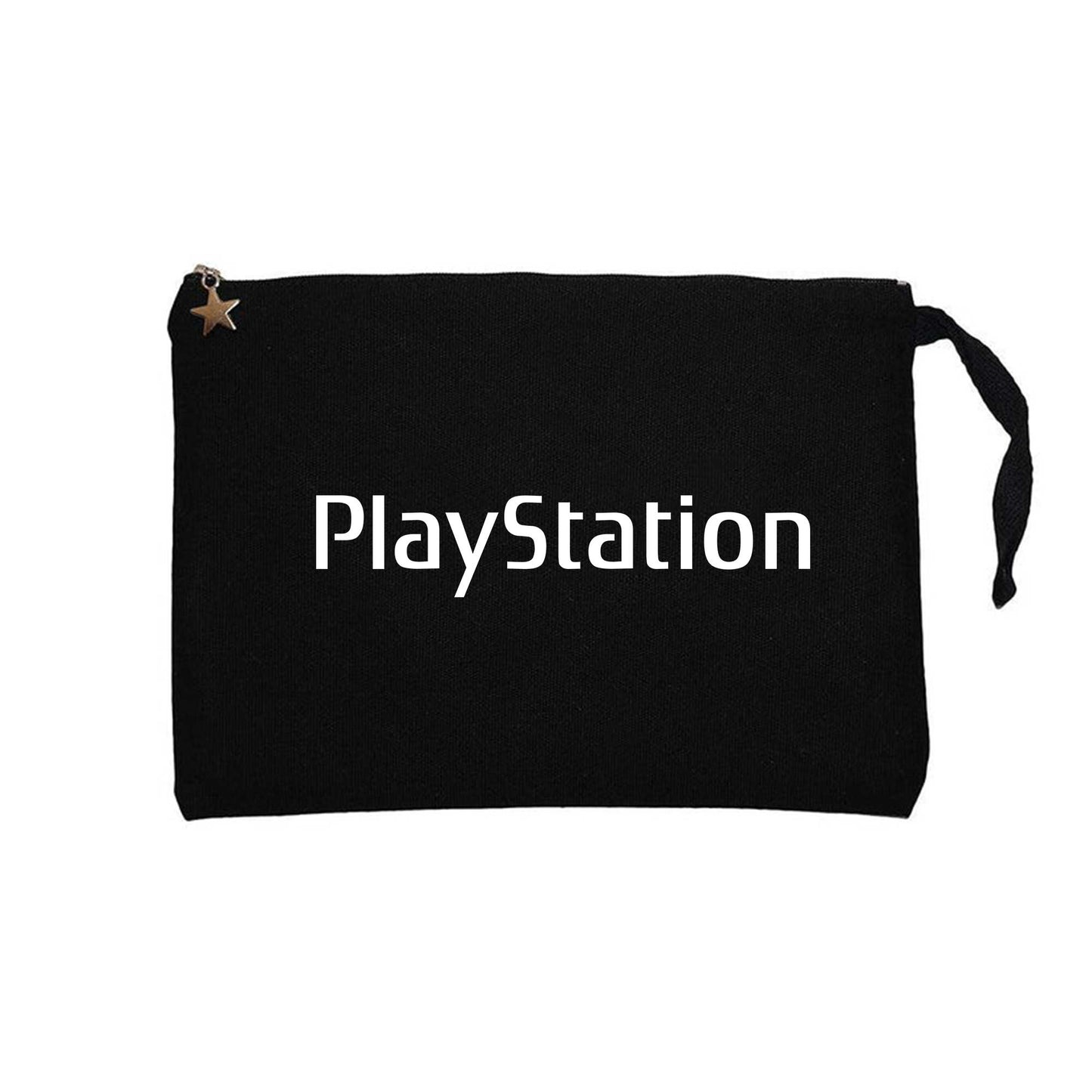 Playstation Text Siyah Clutch Astarlı Cüzdan / El Çantası