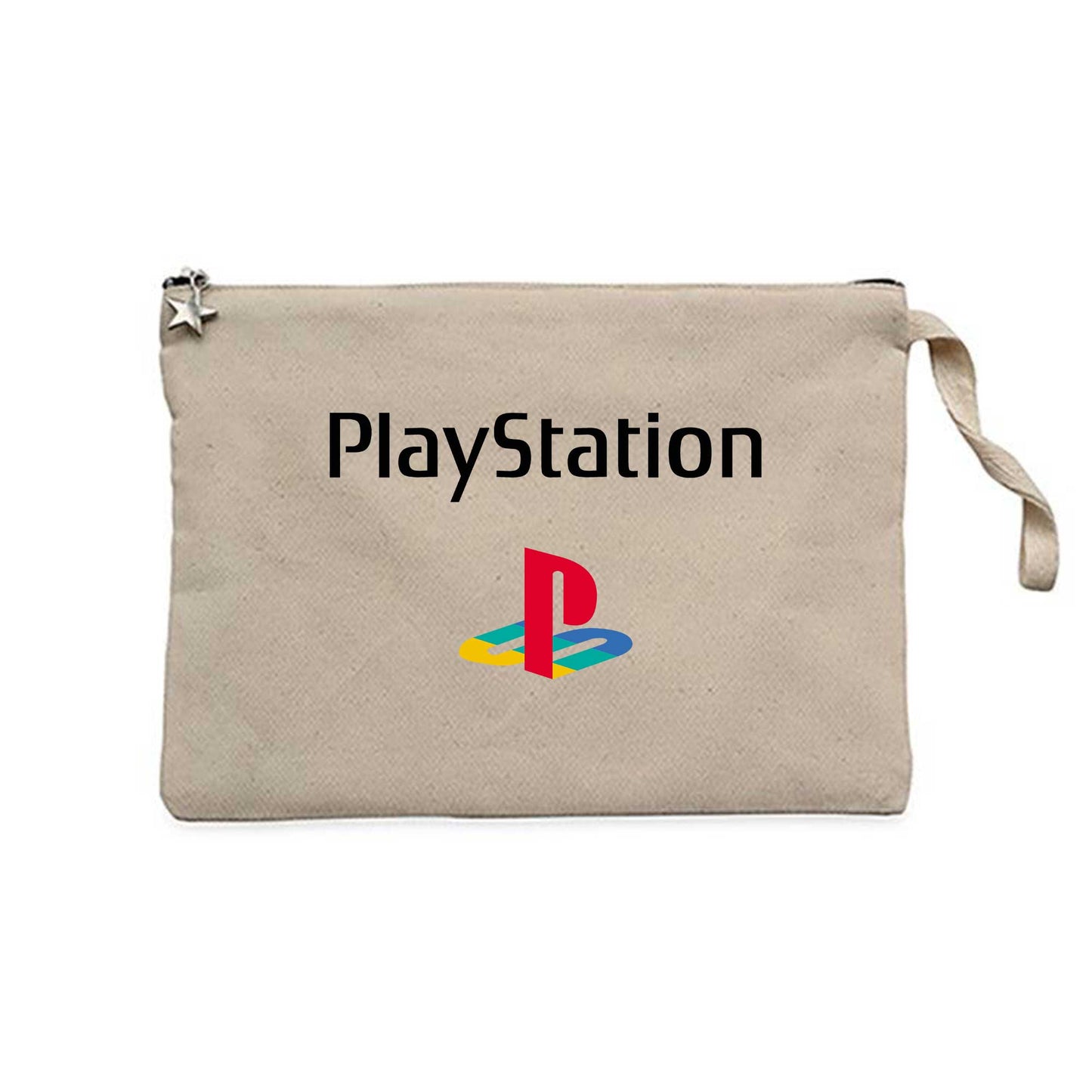Playstation Logo Text Color Krem Clutch Astarlı Cüzdan / El Çantası