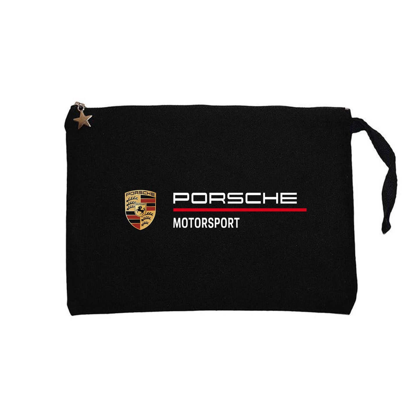 Porsche Logo Motorsport Siyah Clutch Astarlı Cüzdan / El Çantası