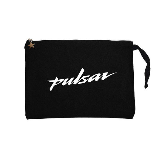 Pulsar Logo Siyah Clutch Astarlı Cüzdan / El Çantası