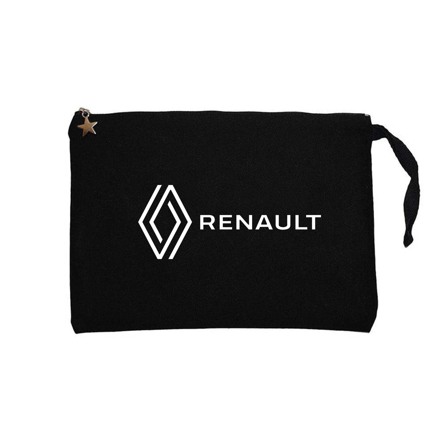Renault New Logo Text Siyah Clutch Astarlı Cüzdan / El Çantası
