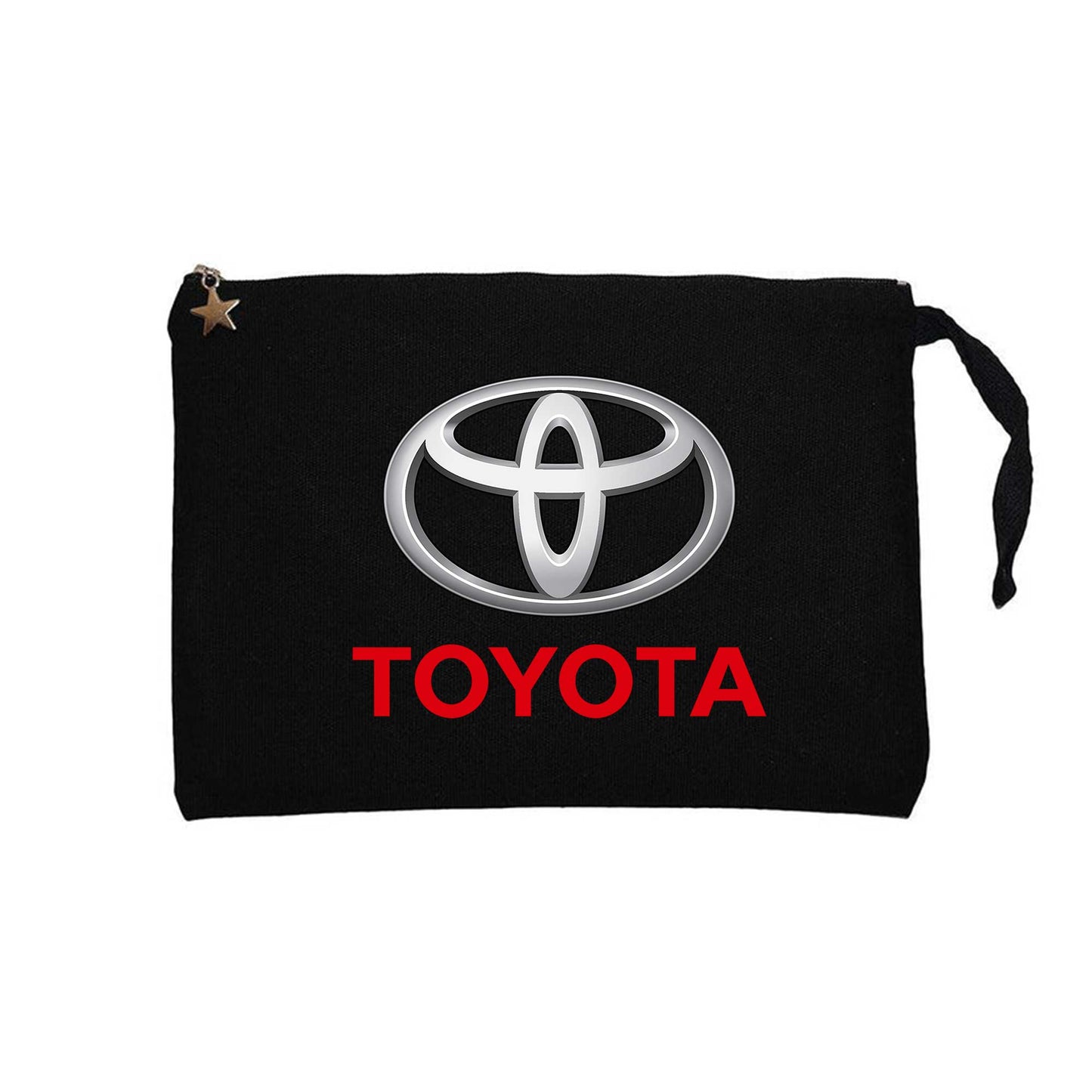 Toyata Text Logo Siyah Clutch Astarlı Cüzdan / El Çantası