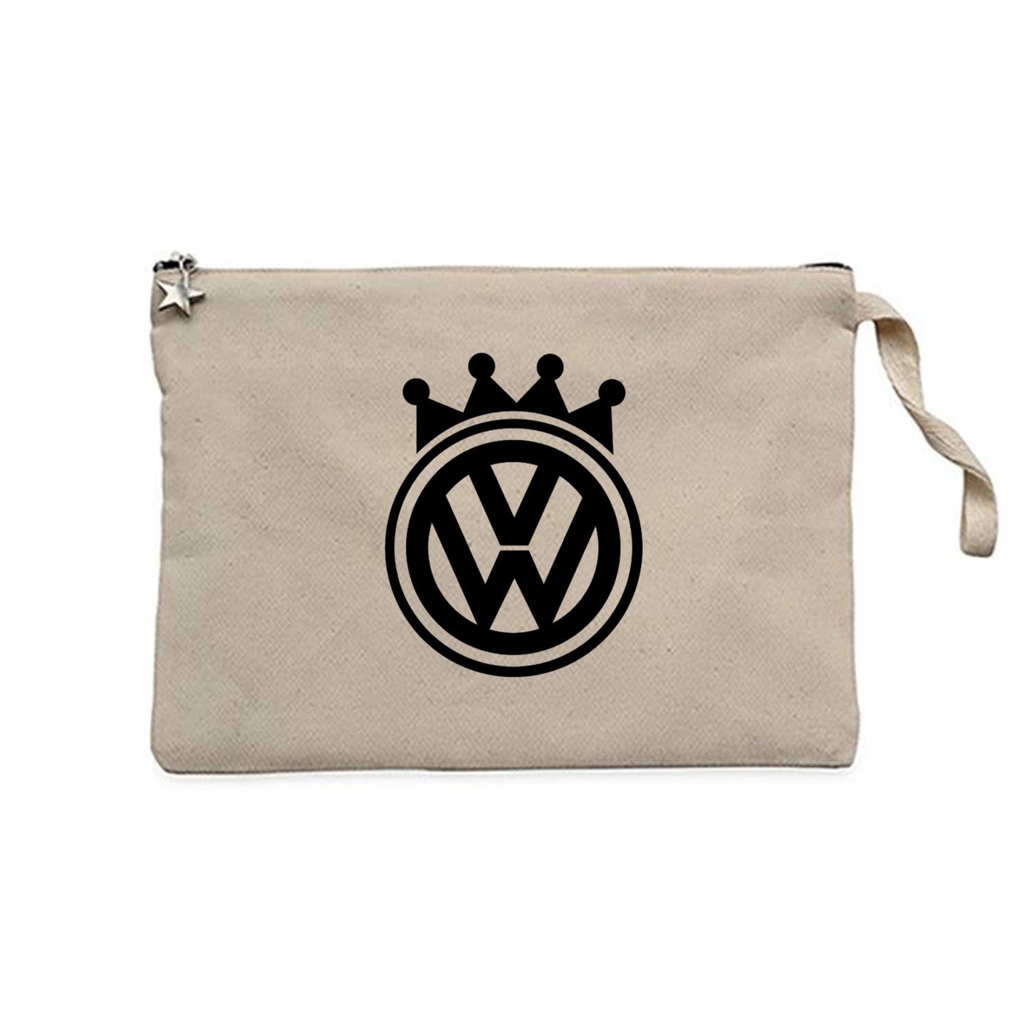 Volkswagen King Logo Krem Clutch Astarlı Cüzdan / El Çantası
