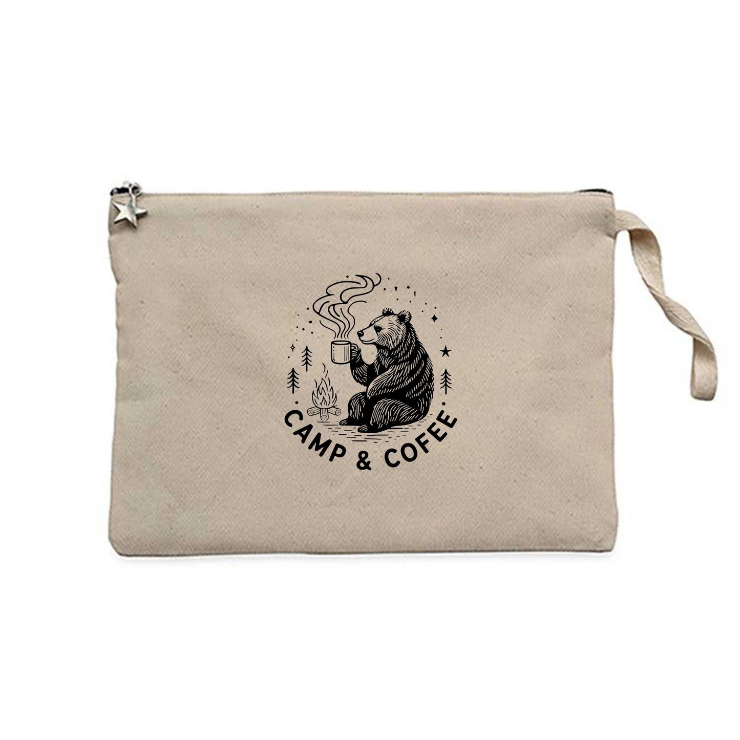 Camp Coffe Bear Krem Clutch Astarlı Cüzdan / El Çantası