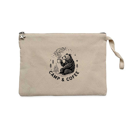 Camp Coffe Bear Krem Clutch Astarlı Cüzdan / El Çantası