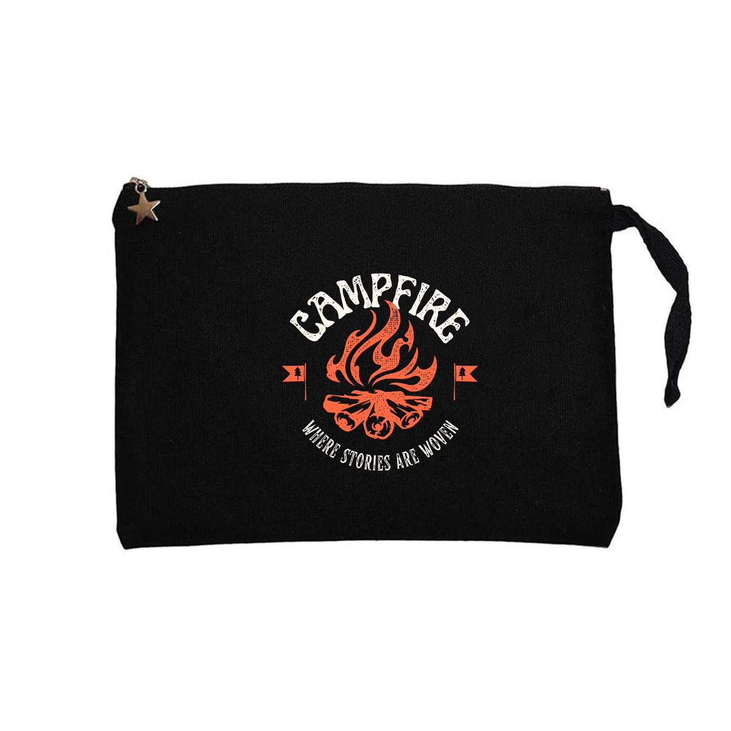 Camp Fire Siyah Clutch Astarlı Cüzdan / El Çantası