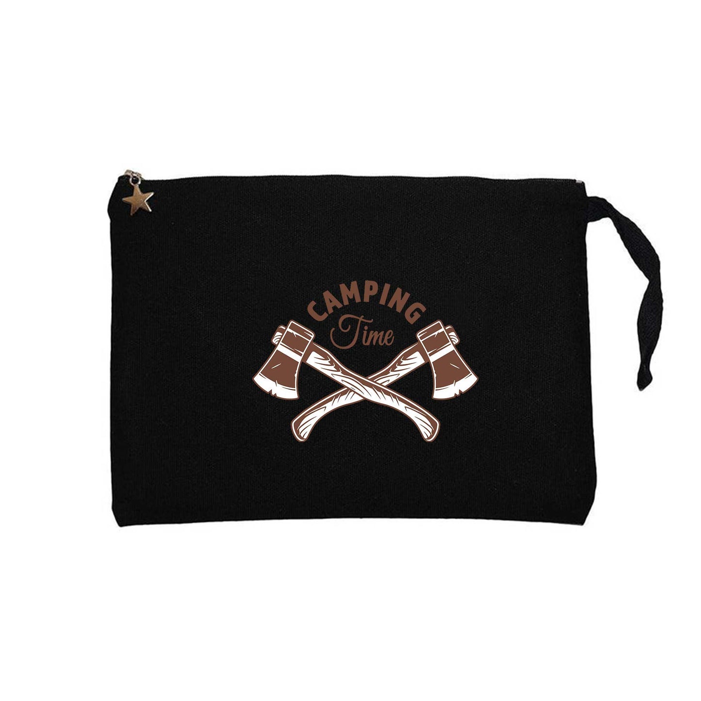 Camping Time Siyah Clutch Astarlı Cüzdan / El Çantası