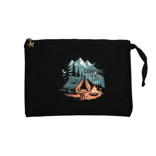 Camp Is My Life Siyah Clutch Astarlı Cüzdan / El Çantası