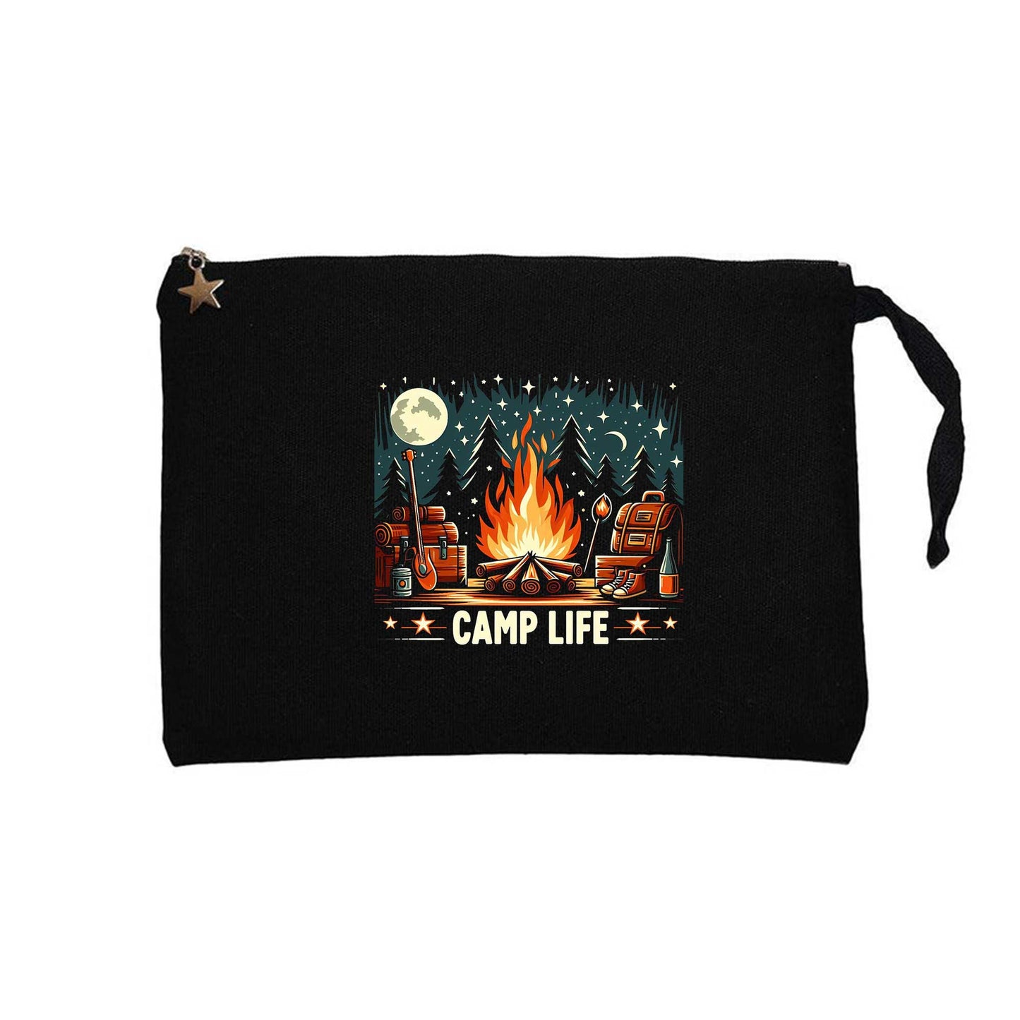 Camp Life Siyah Clutch Astarlı Cüzdan / El Çantası