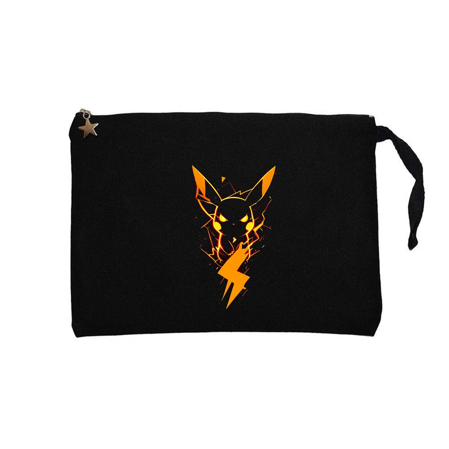 Pikachu Siyah Clutch Astarlı Cüzdan / El Çantası