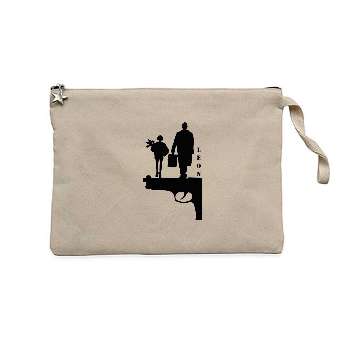 Leon Gun Silüet Krem Clutch Astarlı Cüzdan / El Çantası