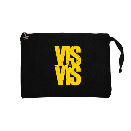 Vis A Vis Logo Siyah Clutch Astarlı Cüzdan / El Çantası