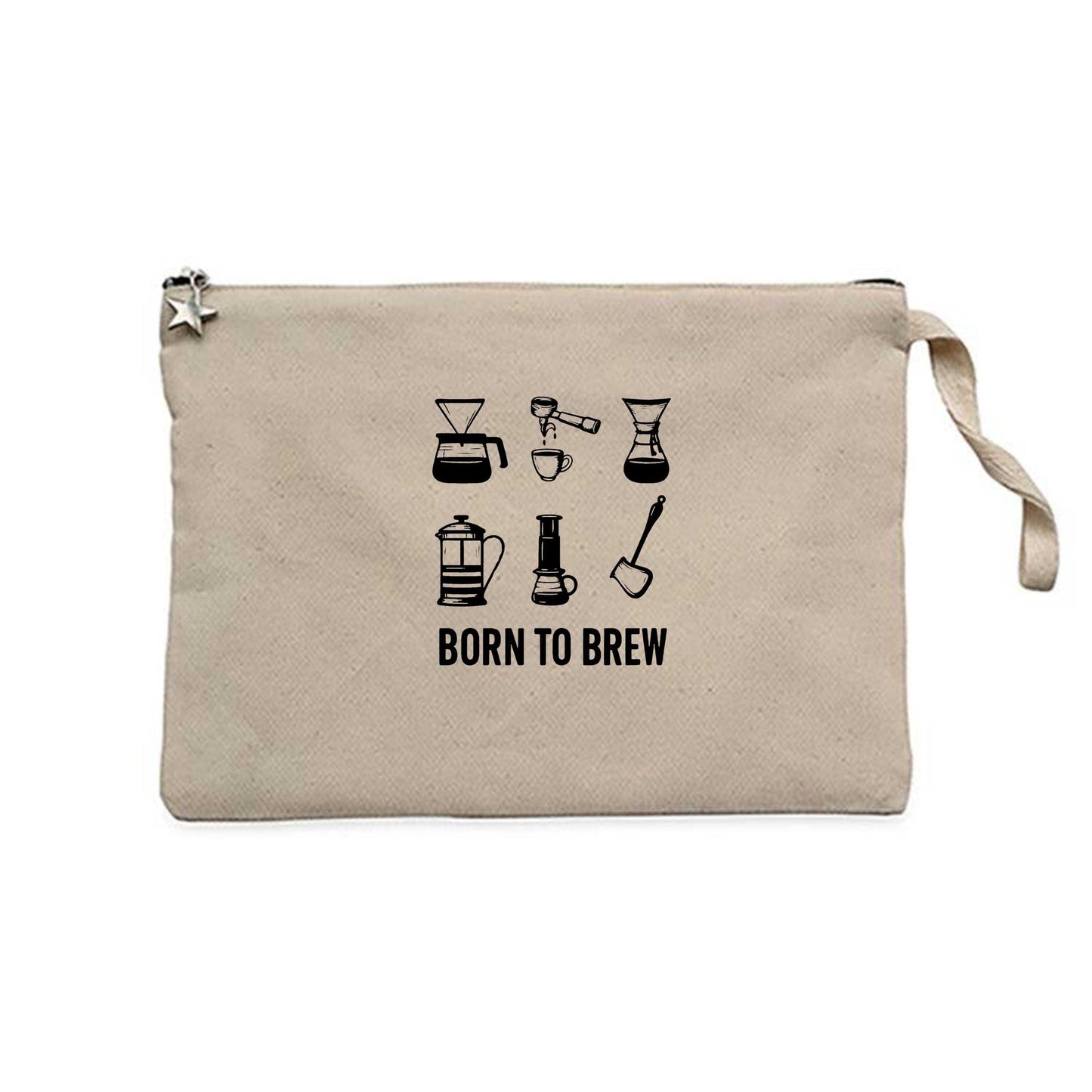 Barista Born To Brew Krem Clutch Astarlı Cüzdan / El Çantası