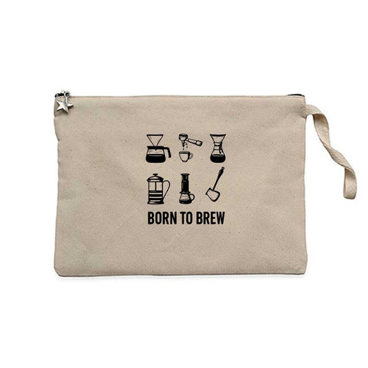 Barista Born To Brew Krem Clutch Astarlı Cüzdan / El Çantası