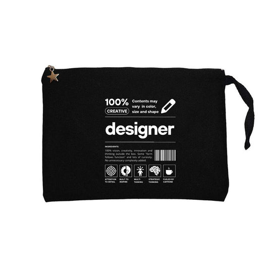 Designer Siyah Clutch Astarlı Cüzdan / El Çantası