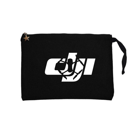 Dji Logo Silüet Siyah Clutch Astarlı Cüzdan / El Çantası