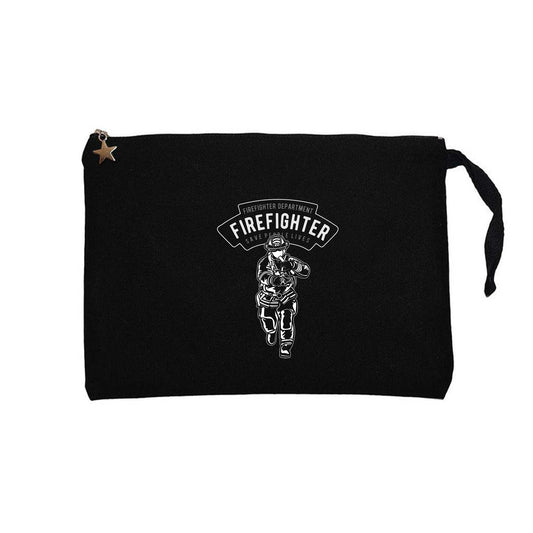 FireFighter Siyah Clutch Astarlı Cüzdan / El Çantası
