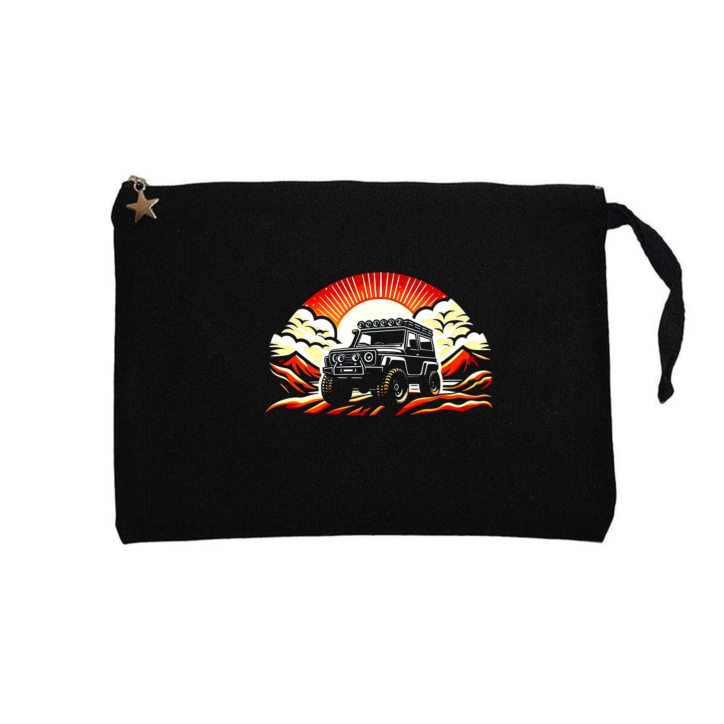 Off Roading Go Anywhere Siyah Clutch Astarlı Cüzdan / El Çantası