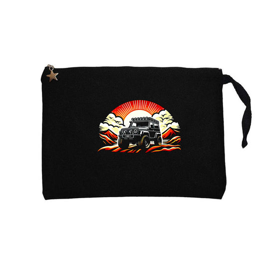 Off Roading Go Anywhere Siyah Clutch Astarlı Cüzdan / El Çantası