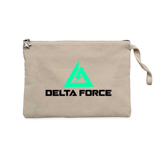 Delta Force Logo Krem Clutch Astarlı Cüzdan / El Çantası