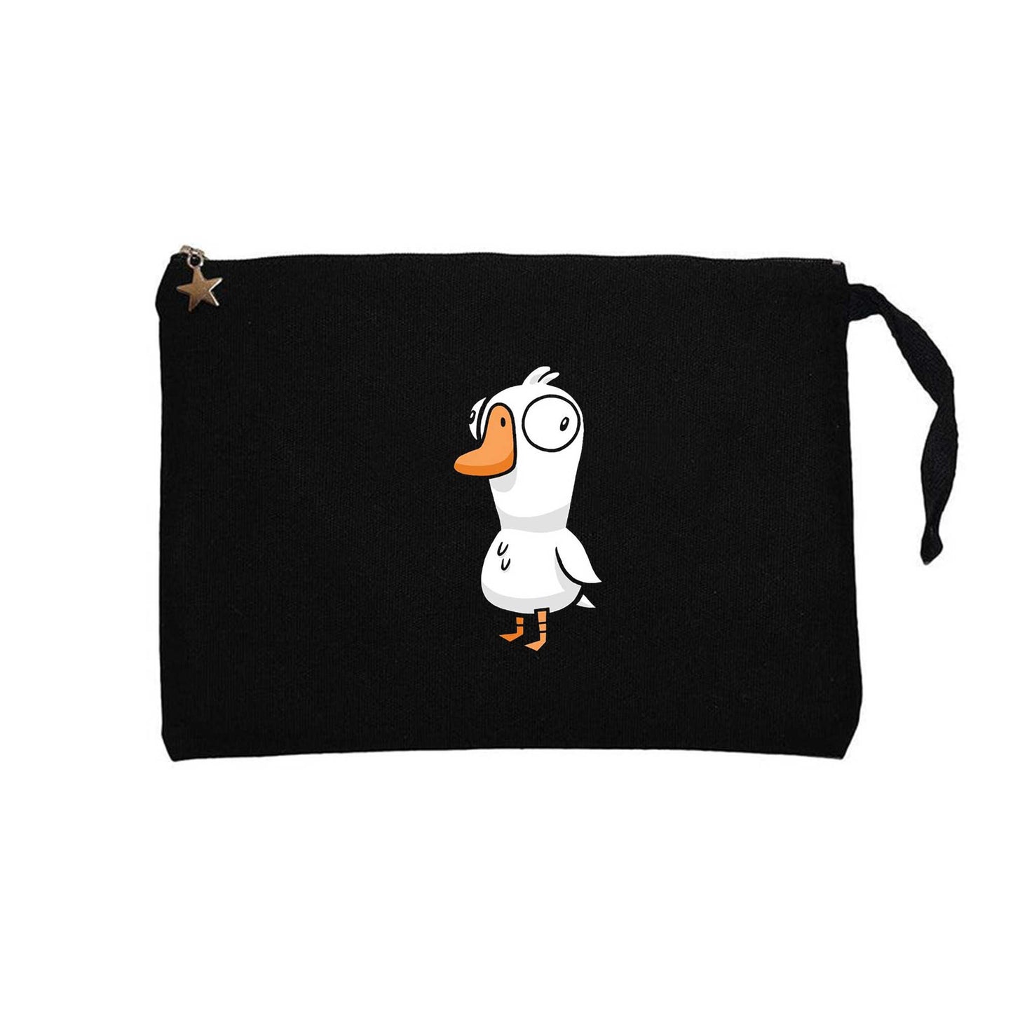 Goose Goose Duck Siyah Clutch Astarlı Cüzdan / El Çantası
