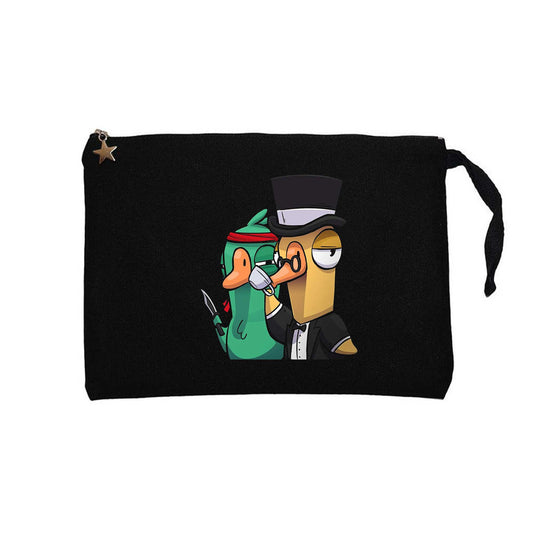Goose Goose Duck Katil Siyah Clutch Astarlı Cüzdan / El Çantası