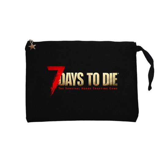 7 Days To Die Logo Siyah Clutch Astarlı Cüzdan / El Çantası