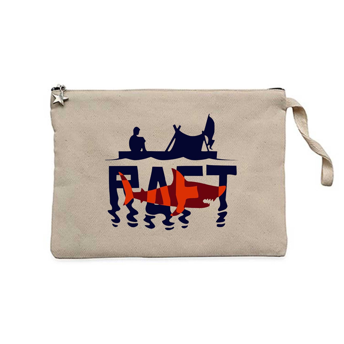 Raft Logo Shark Krem Clutch Astarlı Cüzdan / El Çantası