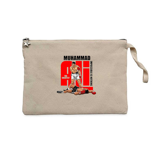 Muhammad Ali The Greatest Krem Clutch Astarlı Cüzdan / El Çantası