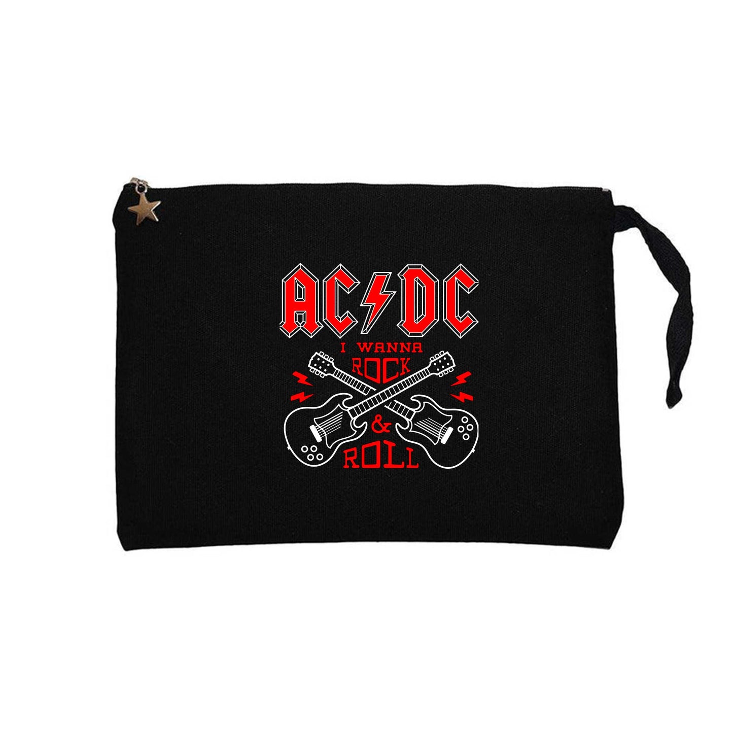 Ac Dc Wanna Siyah Clutch Astarlı Cüzdan / El Çantası