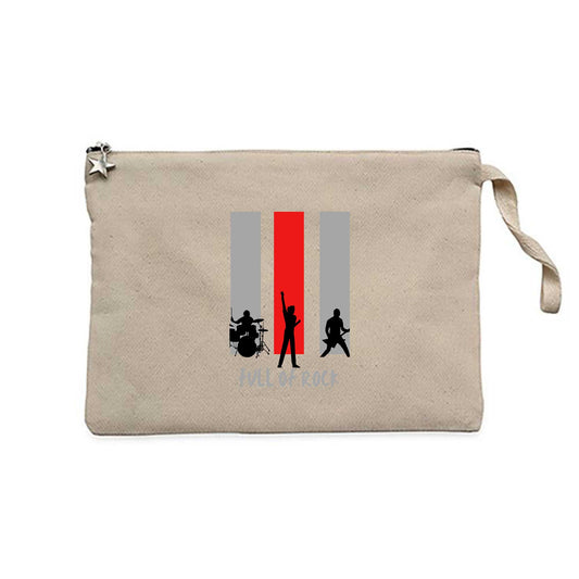 Full Of Rock Krem Clutch Astarlı Cüzdan / El Çantası
