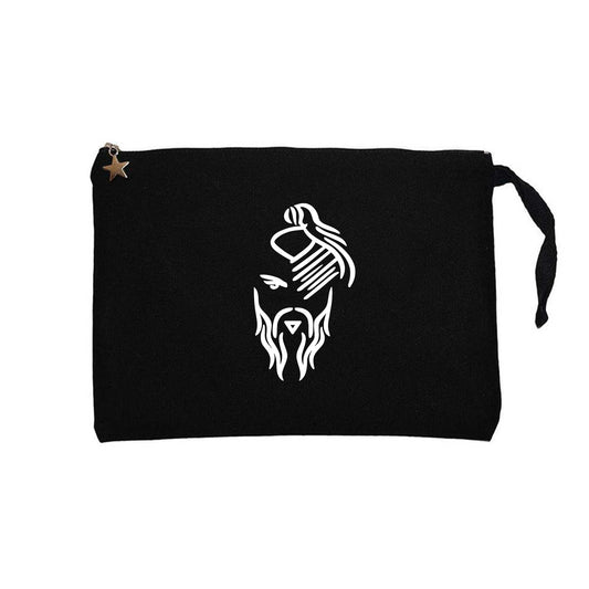 Hayko Cepkin Yeni Logo White Siyah Clutch Astarlı Cüzdan / El Çantası