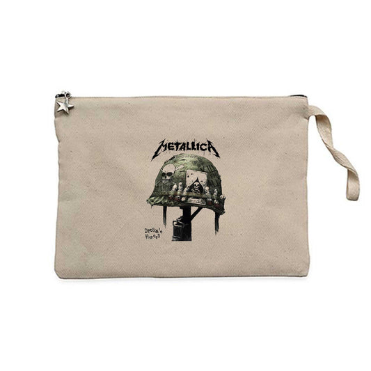 Metallica Diposab e Heroes Krem Clutch Astarlı Cüzdan / El Çantası