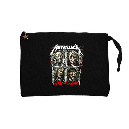 Metallica Spitout The Bone Siyah Clutch Astarlı Cüzdan / El Çantası