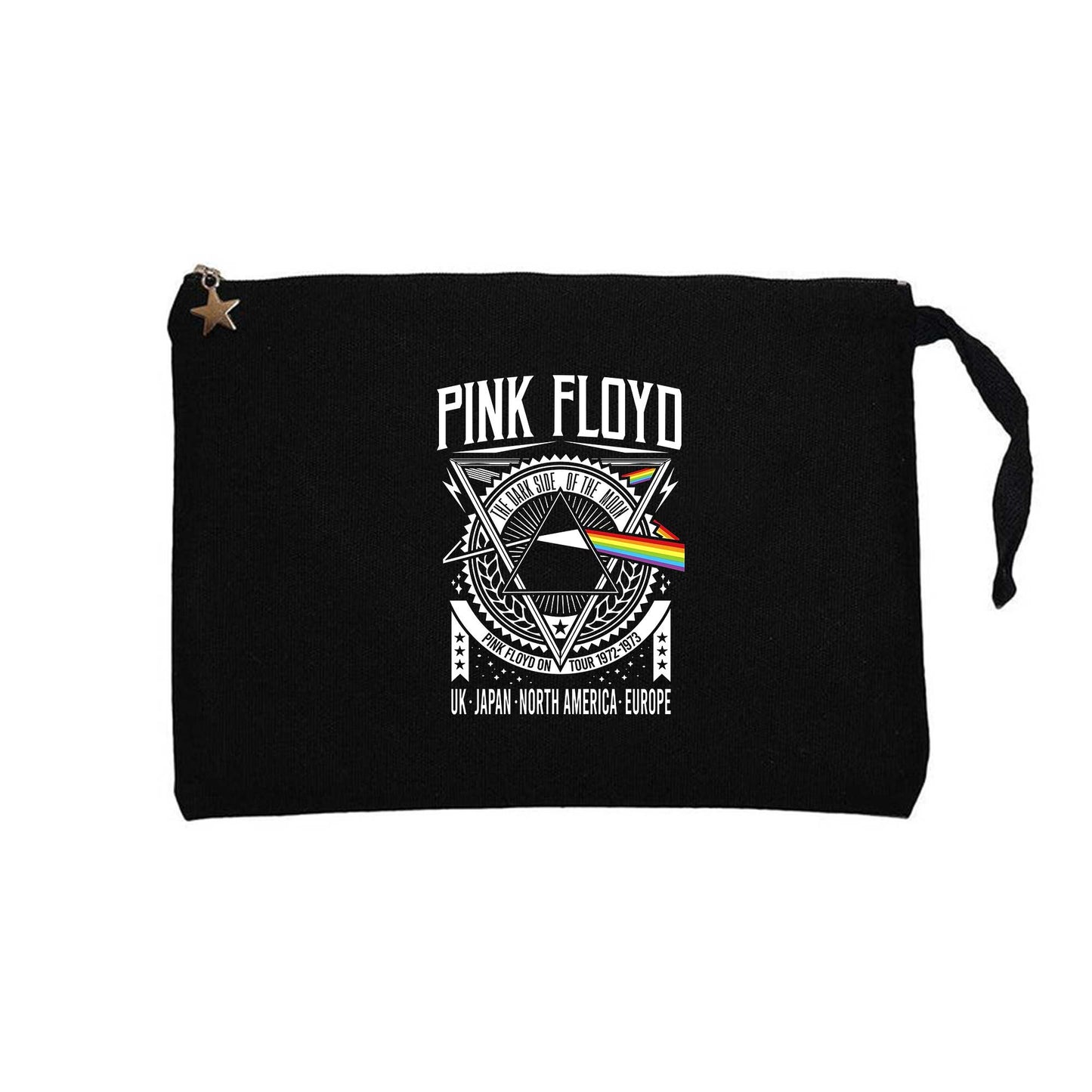 Pink Floyd Tour 1972 1973 Siyah Clutch Astarlı Cüzdan / El Çantası