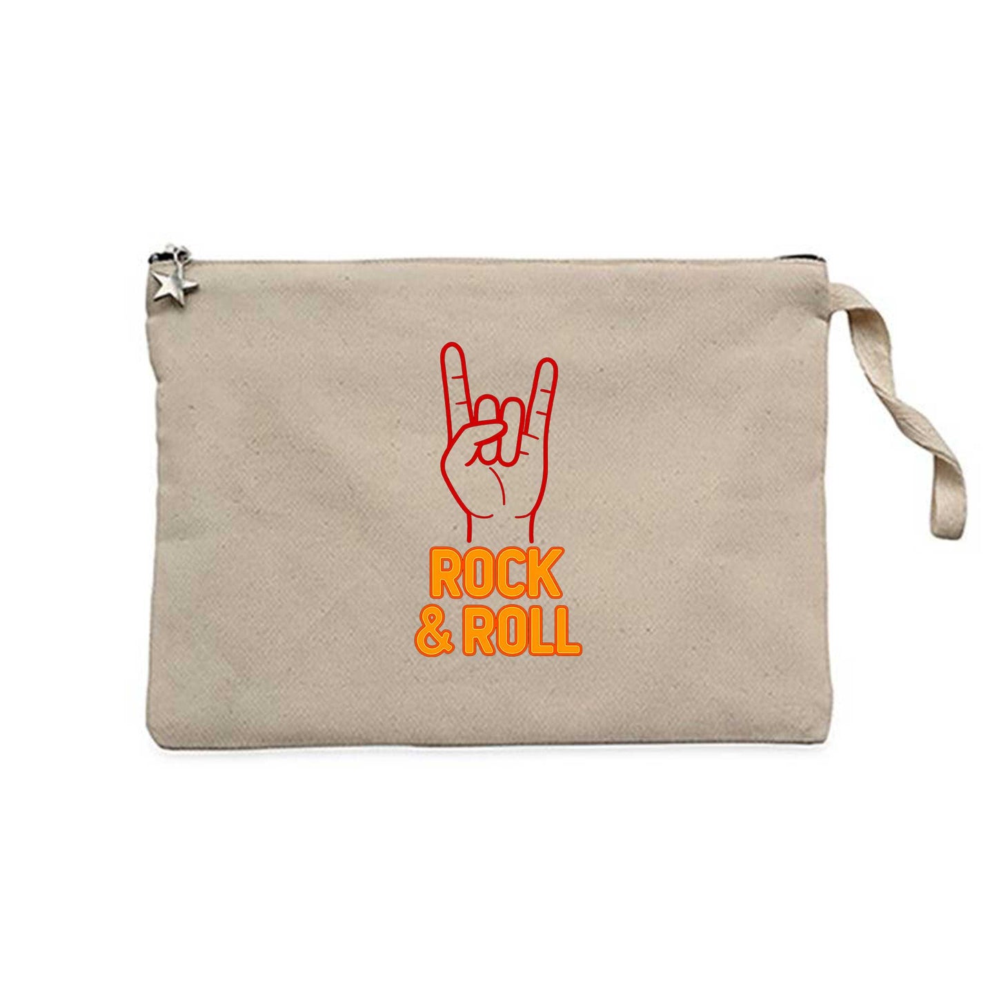 Rock Roll Krem Clutch Astarlı Cüzdan / El Çantası