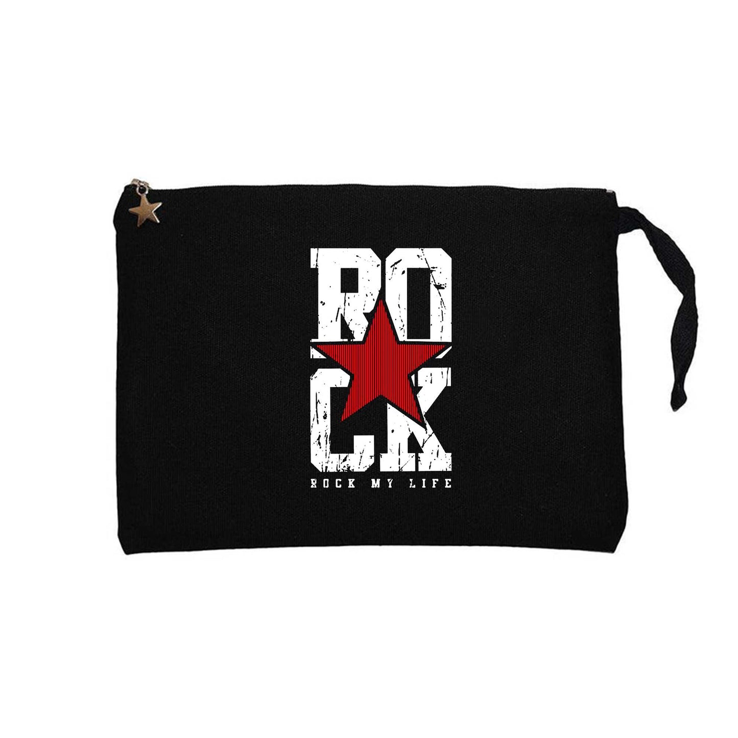 Rock My Life Siyah Clutch Astarlı Cüzdan / El Çantası