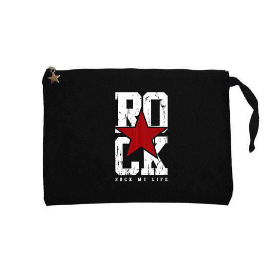 Rock My Life Siyah Clutch Astarlı Cüzdan / El Çantası