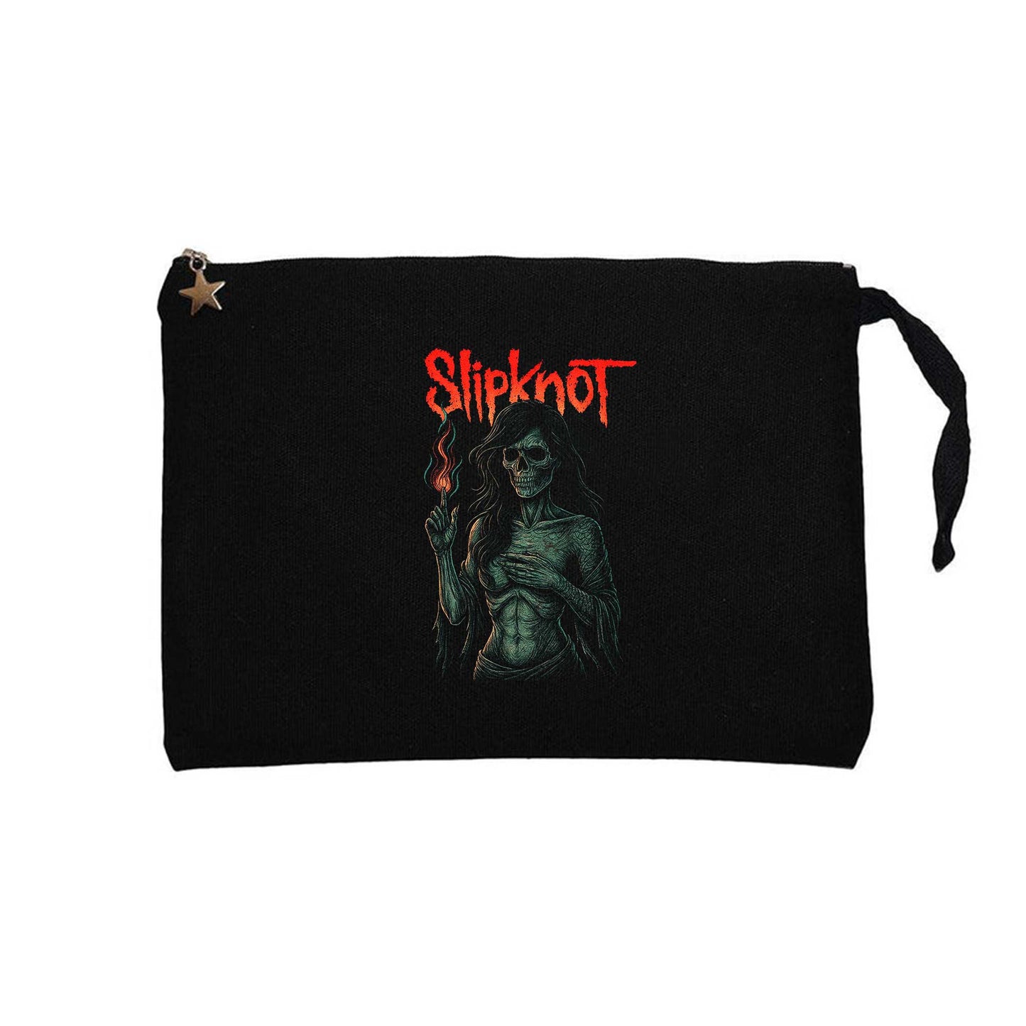 Slipknot Female Skeleton Hot Siyah Clutch Astarlı Cüzdan / El Çantası