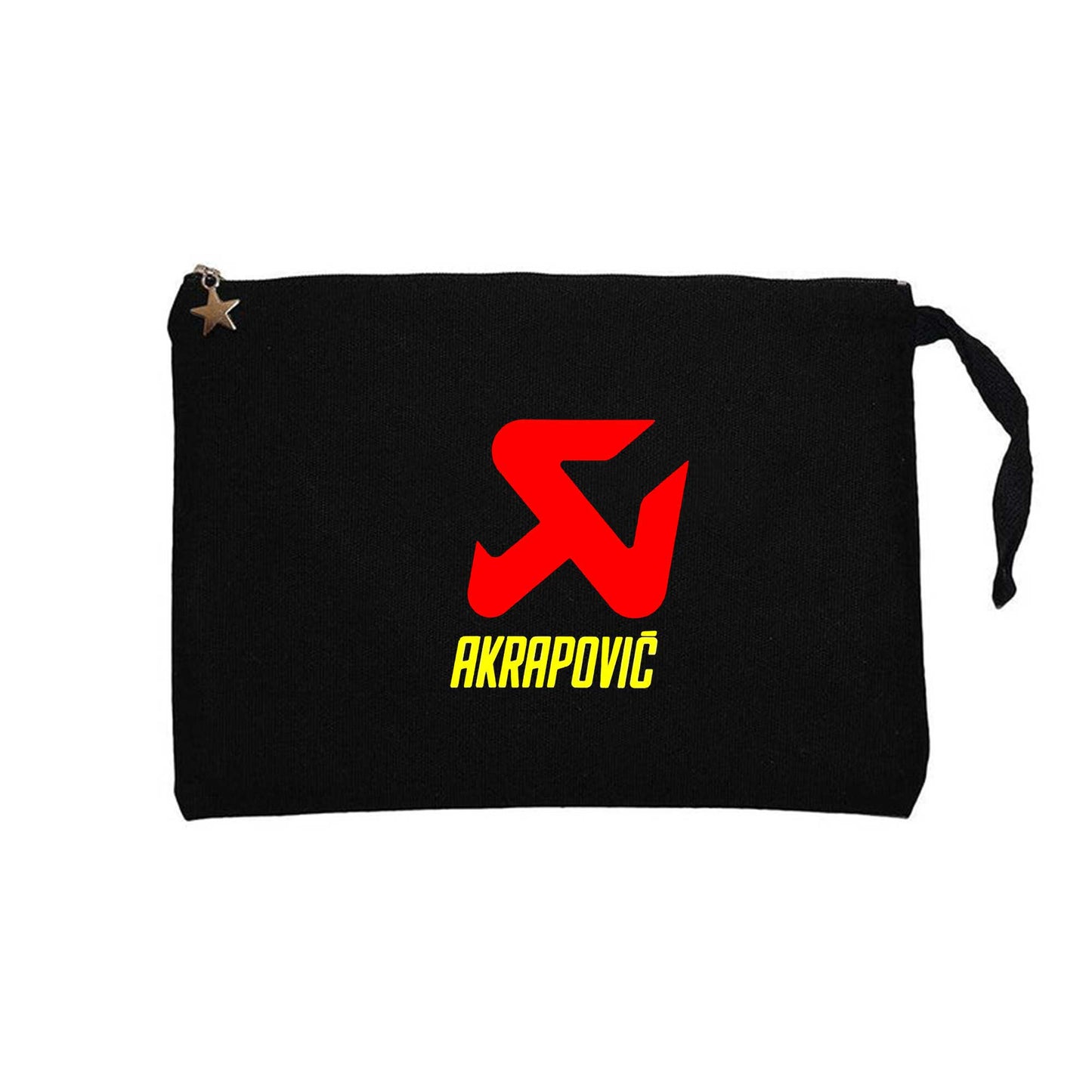 Akrapovic Logo Siyah Clutch Astarlı Cüzdan / El Çantası