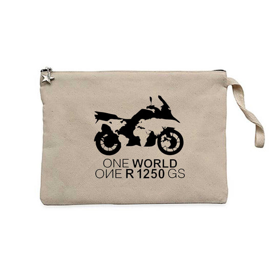 ONE World 1250GS Krem Clutch Astarlı Cüzdan / El Çantası