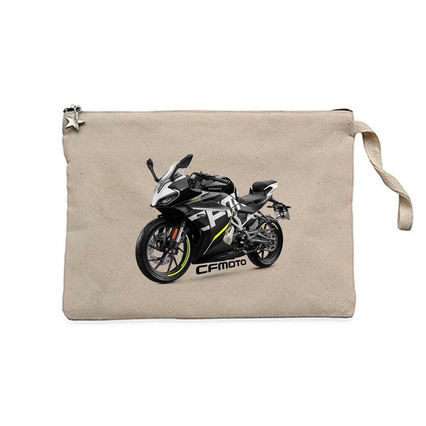 CFMOTO 250SR And Text Krem Clutch Astarlı Cüzdan / El Çantası