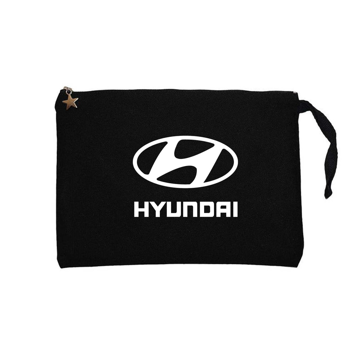 Hyundai White Logo Siyah Clutch Astarlı Cüzdan / El Çantası